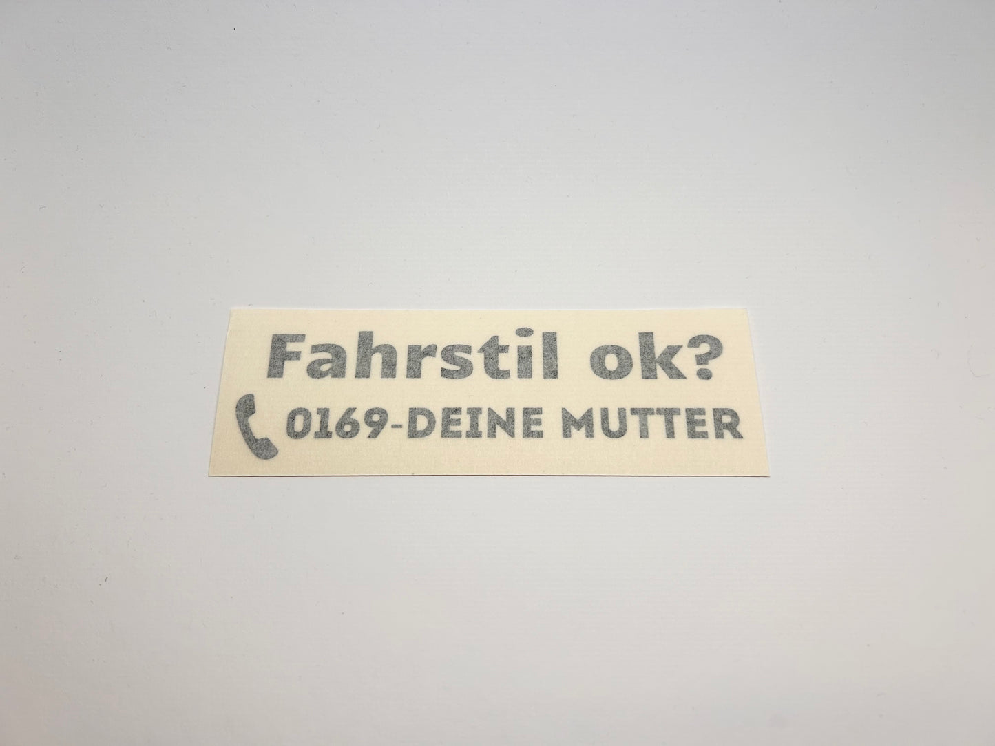 Sticker "Fahrstil ok?"